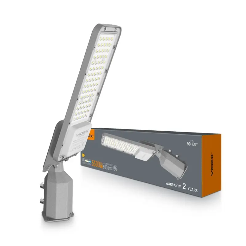 50W LED gadelampe, 5000K, IP65, Ø60mm, 5000 lumen - Aluminium - Ekstra rabat