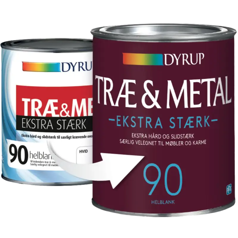 Dyrup træ og metalmaling ekstra stærk 90 1 L | Leveres hurtigt